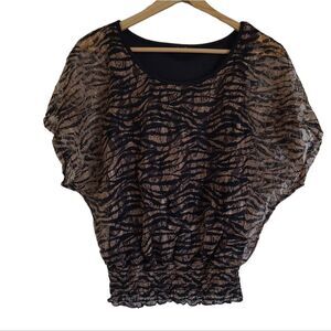 women's shirt Love J top size small USA blouse zebra